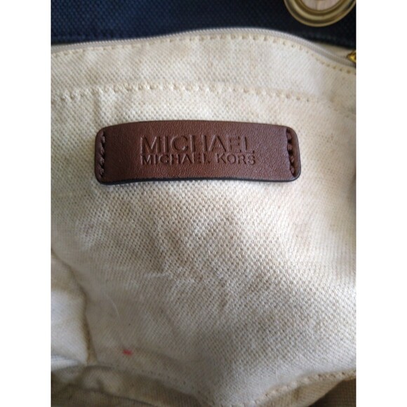 Michael Kors 80s 90s Y2K Designer Nautical Soho Canvas Marina Tote PurseSatchel - Picture 7 of 7